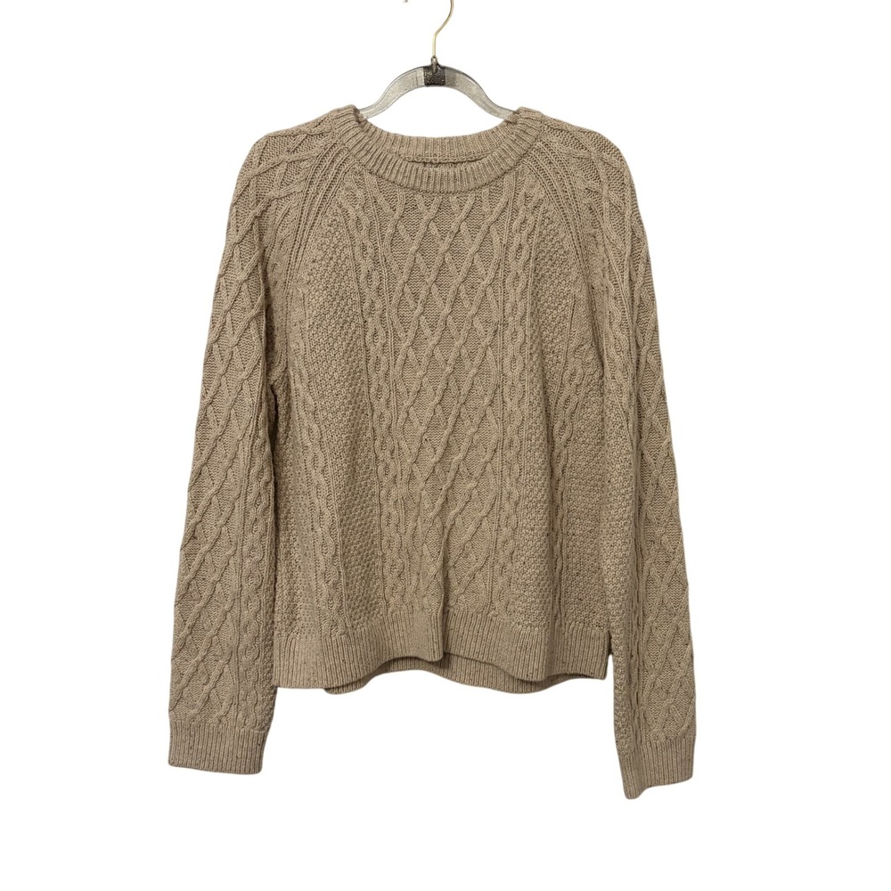 J Crew Chunky Cableknit Preppy Fisherman Sweater M Heritage Old Money Rory